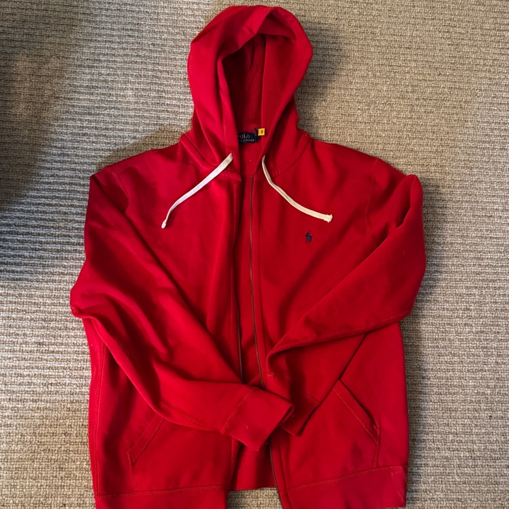 Polo Ralph Lauren Men's Red Zip-Up Hoodie